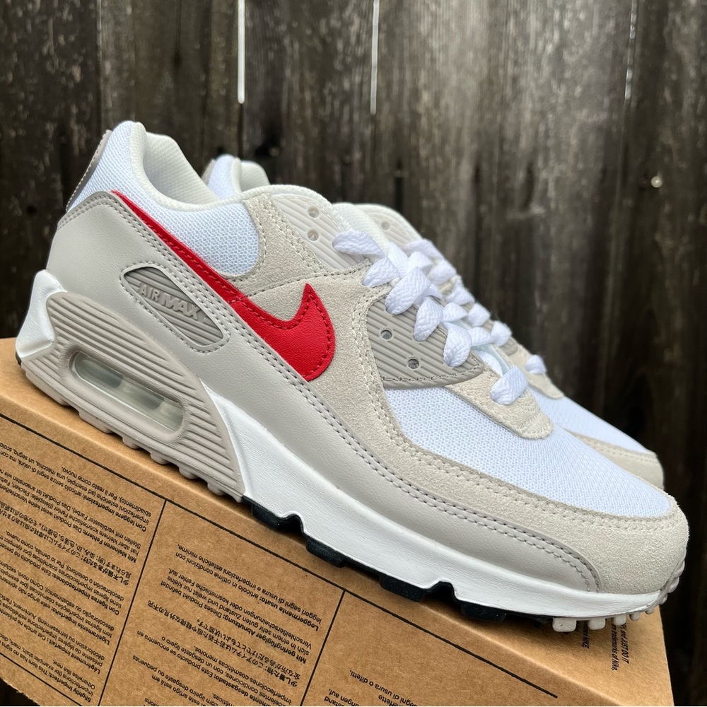 Nike air Max 90 Grey/Red size 6.5 Men (8 women)